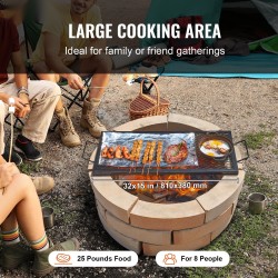 Grilliritilä Q235-teräs 810 x 380 mm musta kahvalla X-muotoinen tukilanka