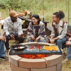 Grilliritilä Q235-teräs 810 x 380 mm musta kahvalla X-muotoinen tukilanka