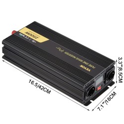 Puhdas siniaaltoinvertteri 2500W tasajännite 12V vaihtojännite 230V LCD-näytöllä USB-portilla ja kaukosäätimellä