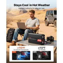 Invertteri puhdas siniaalto 1500W 12V 230V alumiiniseoskotelo 2 vaihtovirtapistorasiaa etäohjain