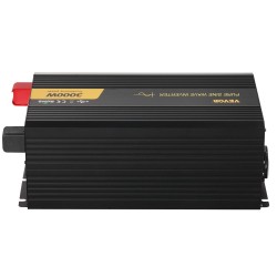 Puhdas siniaaltoinvertteri 3000 W 24V–230V alumiiniseosrunko LCD USB asuntoautoihin