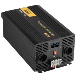 Puhdas siniaaltoinvertteri 3000 W 24V–230V alumiiniseosrunko LCD USB asuntoautoihin