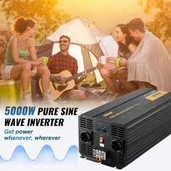 Puhdas siniaaltoinvertteri 5000W 12V 230V LCD näyttö USB kaukosäädin