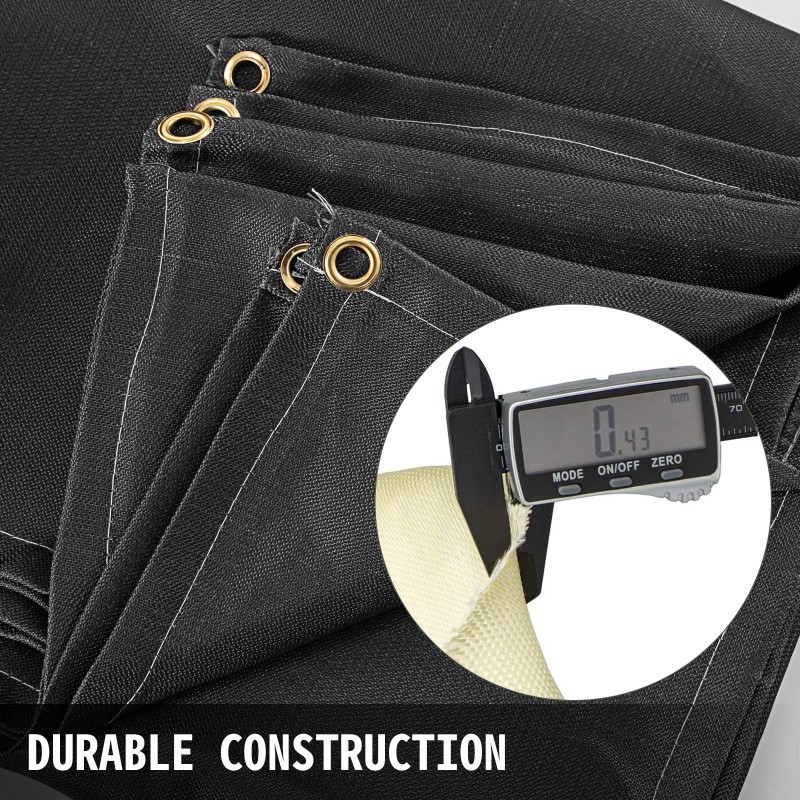 Tulensuojapeite lasikuituinen koko 1,8 x 3,05 m liekinkestävä messinkirenkailla