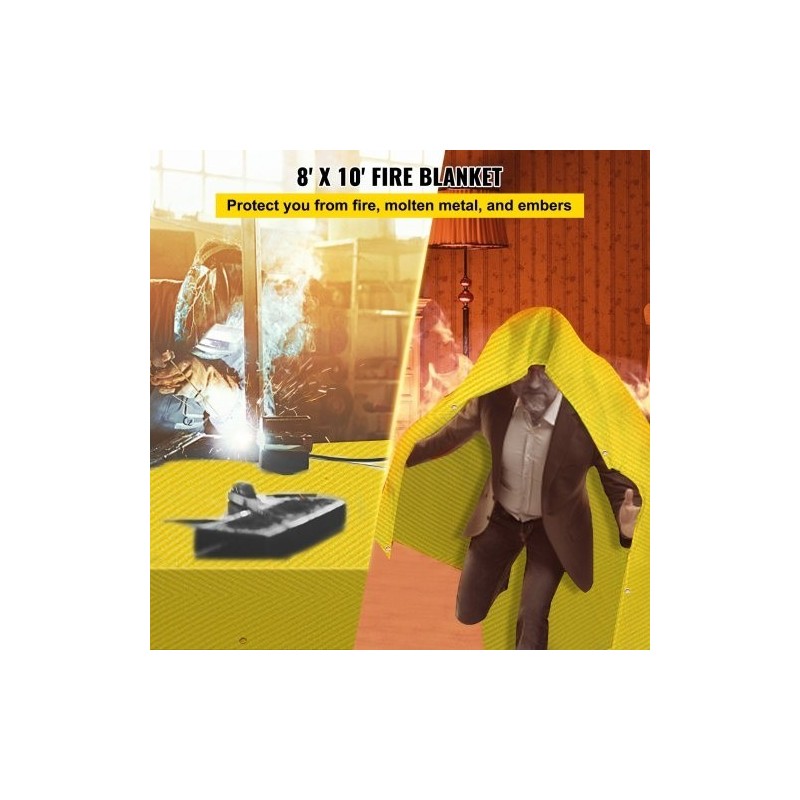 Hitsaus- ja palosuojapeite lasikuitukangas 2,4 x 3,05 m messinkirenkailla