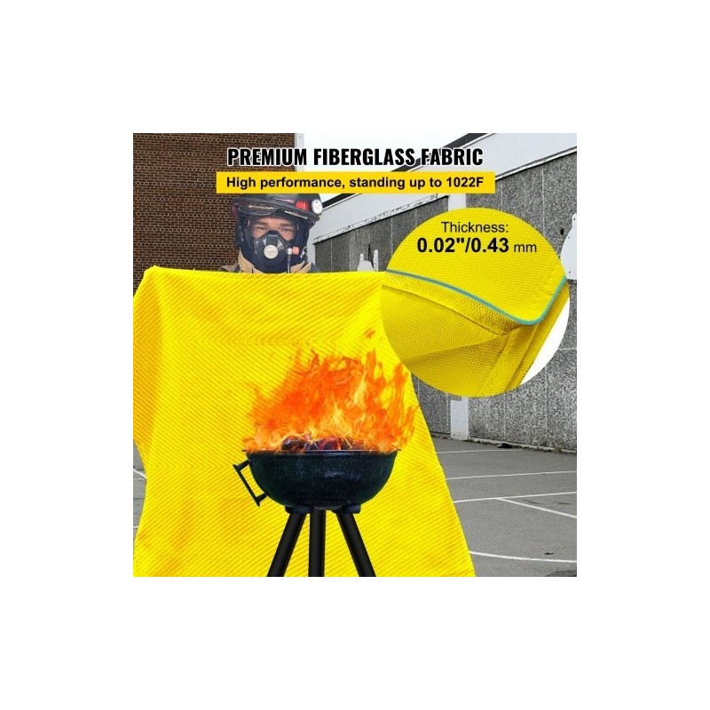 Hitsaus- ja palosuojapeite lasikuitukangas 2,4 x 3,05 m messinkirenkailla