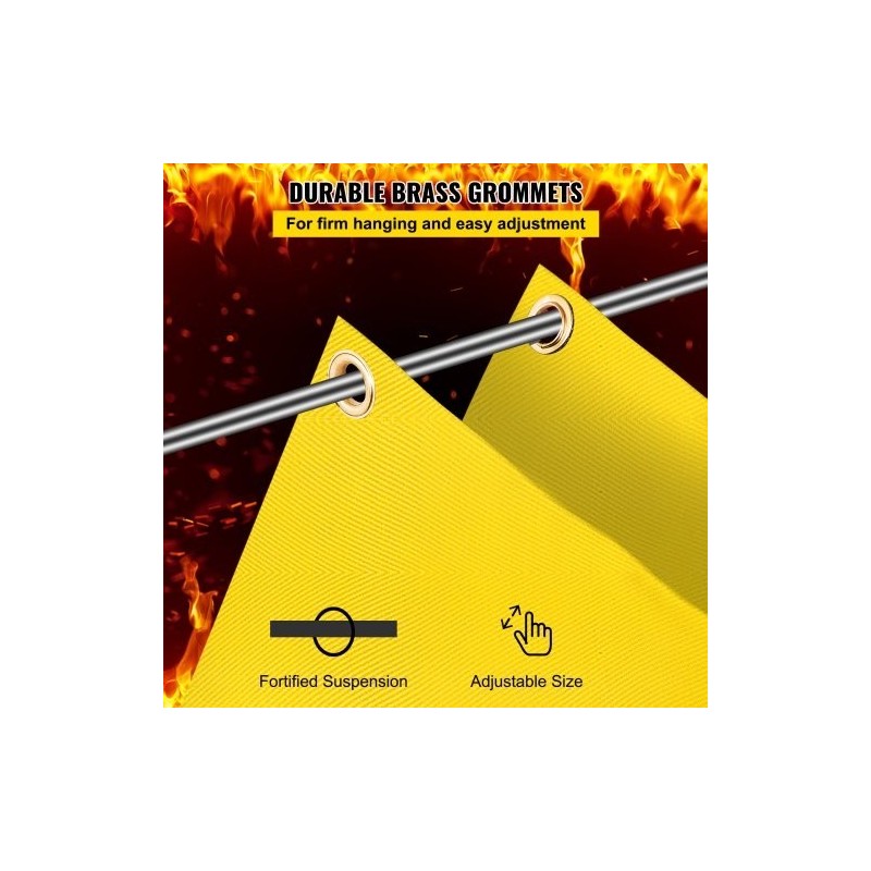 Hitsaus- ja palosuojapeite lasikuitukangas 2,4 x 3,05 m messinkirenkailla