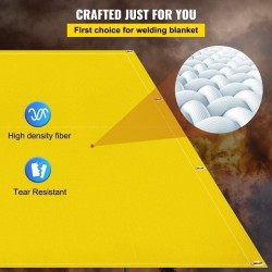 Hitsaus- ja palosuojapeite lasikuitukangas 2,4 x 3,05 m messinkirenkailla