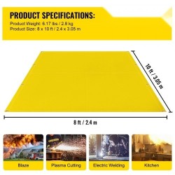 Hitsaus- ja palosuojapeite lasikuitukangas 2,4 x 3,05 m messinkirenkailla