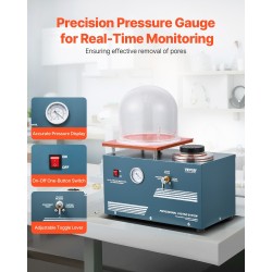 Tyhjiövalukone jalometalleille 290 wattia nopealla pumpulla 280 x 280 mm työalusta