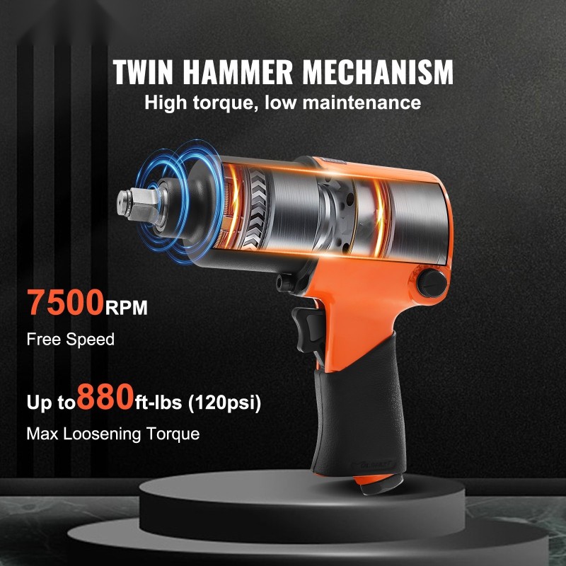 Paineilmamutterinväännin puoli tuuman neliökiinnitys alumiinirunko 2,7 kilogrammaa autojen korjaukseen