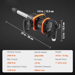 Paineilmapulttipyssy 1-tuumainen alumiinirunkoinen ammattikäyttöön suuri vääntömomentti säädettävällä nopeudella