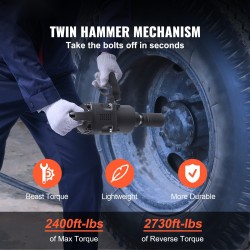 Paineilmakäyttöinen mutterinväännin 2,5 cm alumiinirunko kaksi kahvaa raskaisiin korjauksiin