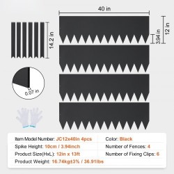 Teräsreunus galvanoitu 4 kpl 40x12 tuumaa taivutettava puutarhaan 6 klipsiä