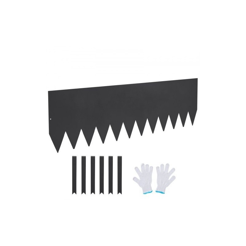 Teräsreunus galvanoitu 4 kpl 40x12 tuumaa taivutettava puutarhaan 6 klipsiä