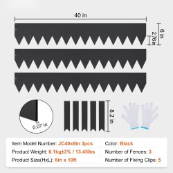 Galvanoitu teräspuutarhareunus 40 x 6 tuumaa 3 kpl maahan lyötävä