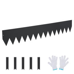 Galvanoitu teräspuutarhareunus 40 x 6 tuumaa 3 kpl maahan lyötävä