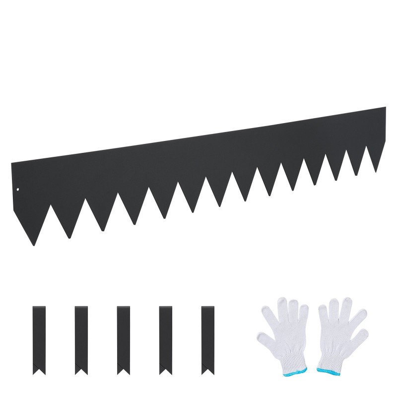 Galvanoitu teräspuutarhareunus 40 x 6 tuumaa 3 kpl maahan lyötävä