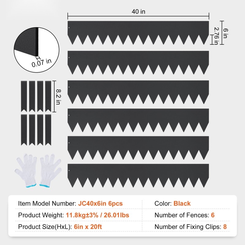 Teräsreunalistat sinkitty 6 kpl 101,6×15,2 cm taipuisa maahan lyötävä puutarhaan