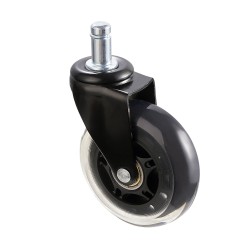 Toimistotuolin polyuretaanipinnoitetut pyörät 76 mm 5 kpl koville lattioille ja matoille