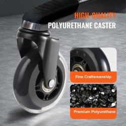 Toimistotuolin polyuretaanipinnoitetut pyörät 76 mm 5 kpl koville lattioille ja matoille