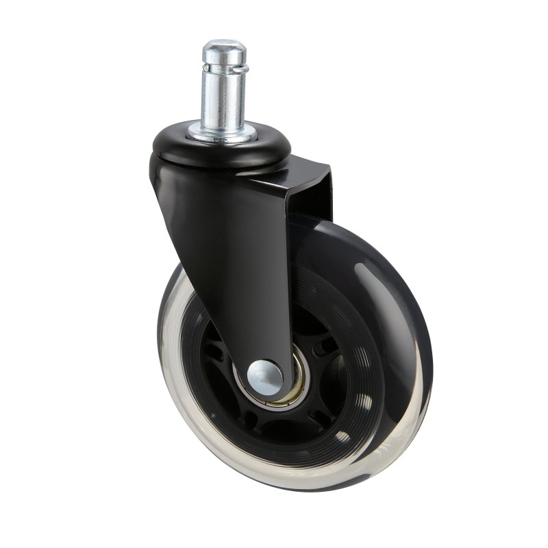 Toimistotuolin polyuretaanipinnoitetut pyörät 76 mm 5 kpl koville lattioille ja matoille