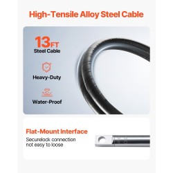 Ulkolaitemoottorin mekaaninen ohjausjärjestelmä 3,96 m ohjauskaapeli 13,5 tuuman pyörä alumiiniperäsin