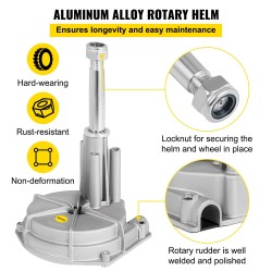 Mekaaninen veneen ohjausjärjestelmä valuteräs ruostumaton teräs 14 jalkaa kaapeli 3/4 tuuman akseli