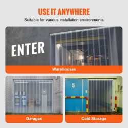 PVC-kaistaverho läpinäkyvä 30,5 cm leveä 3048 cm pitkä 3 mm rulla oviaukkoihin