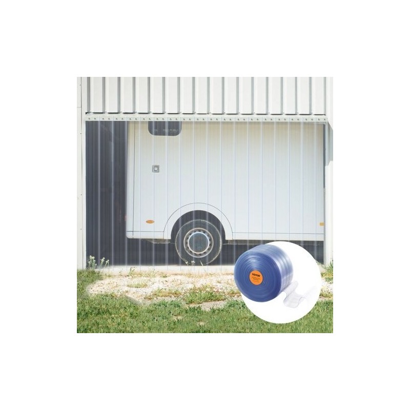 PVC-nauhaovi rulla 5000 cm 20 cm 2 mm uritettu läpinäkyvä