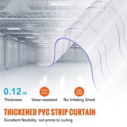PVC-listaverhorulla läpinäkyvä ribbimäinen 30,48 m 30,5 cm 3 mm oviaukkoihin