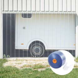 PVC-listaverhorulla läpinäkyvä ribbimäinen 30,48 m 30,5 cm 3 mm oviaukkoihin