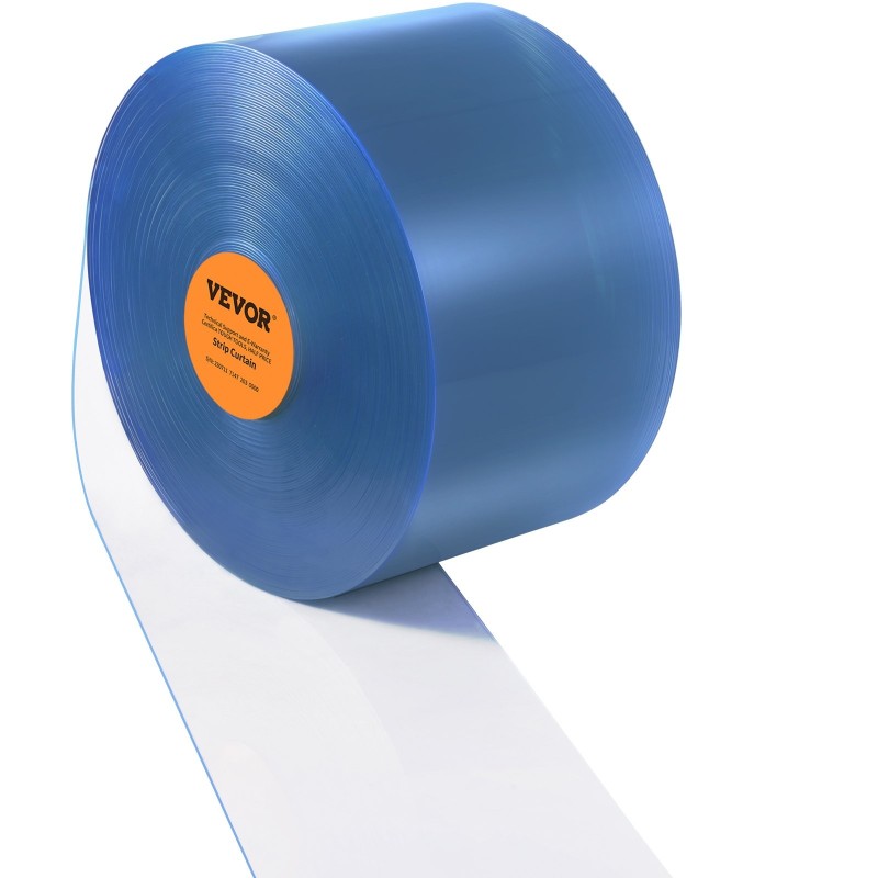 Läpinäkyvä PVC-liuskaverho 2500 cm rulla 30,5 cm leveä 3 mm paksu kylmätiloihin