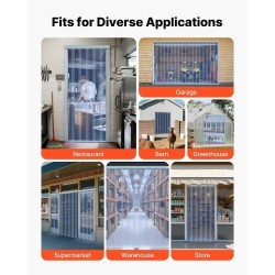 Läpinäkyvä PVC liuskaverhorulla 30,48 m 30,5 cm leveät liuskat 3 mm