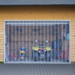 Läpinäkyvä PVC liuskaverhorulla 30,48 m 30,5 cm leveät liuskat 3 mm