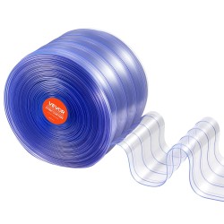 Läpinäkyvä PVC-liuskaverho rulla 45,7 m 20 cm liuskat kylmätiloihin