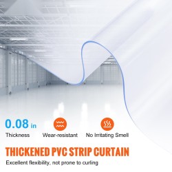 PVC-liuskaverho rulla 4997,4 cm x 20,3 cm kirkas kylmätiloihin