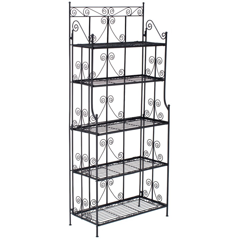 Taittuva seisova metallihylly viidellä tasolla sisä- ja ulkokäyttöön