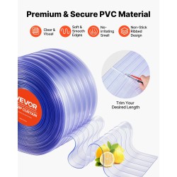 PVC-muovinen nauharulla 45,72 m 30,5 cm 3 mm läpinäkyvä uurrettu oviaukkoihin