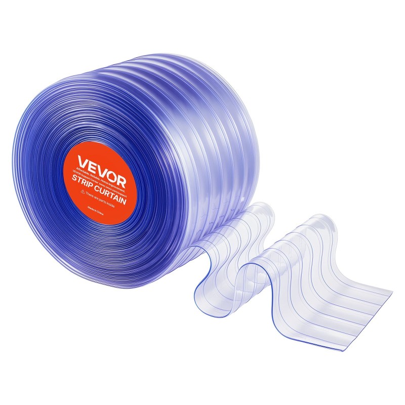 PVC-muovinen nauharulla 45,72 m 30,5 cm 3 mm läpinäkyvä uurrettu oviaukkoihin