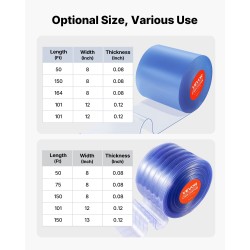 PVC-liuskaesirippu läpinäkyvä 30,8 m pituus 30,5 cm leveys 3 mm rihlattu oviin