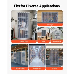 PVC-liuskaovi läpinäkyvä 107 x 213 cm ruostumattomalla teräskiskolla