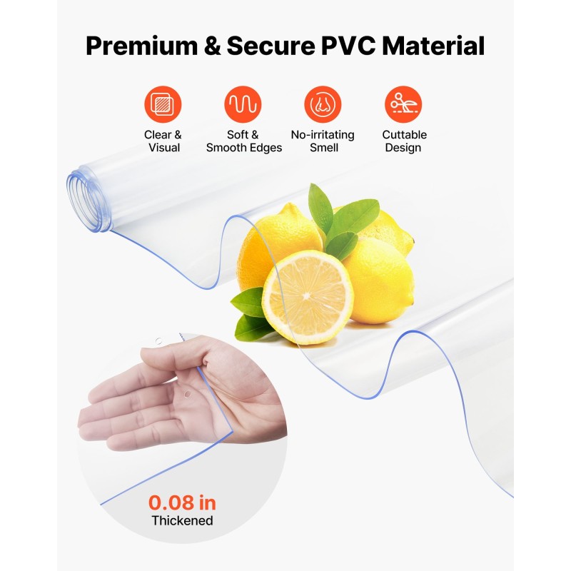 PVC-liuskaovi läpinäkyvä 2,4 m korkea 1,8 m leveä 12 kpl 2 mm