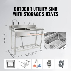 Pesuallas ruostumattomasta teräksestä yhden altaan vapaasti seisova hanalla