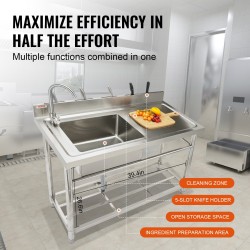 Pesuallas ruostumattomasta teräksestä yhden altaan vapaasti seisova hanalla