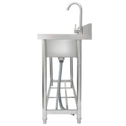 Yksialtainen ruostumaton teräs työallas työtasolla 100,1×48,5×95 cm NSF-sertifioitu