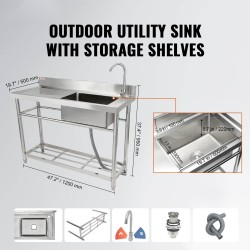 Ruostumaton teräs käyttöallas yhden komeron autotalli ravintola pyykkitila