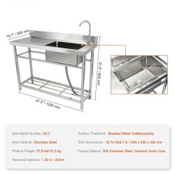 Ruostumaton teräs käyttöallas yhden komeron autotalli ravintola pyykkitila