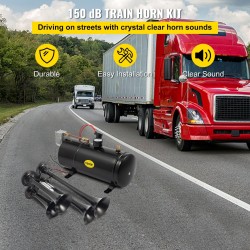 Junatorvisarja neljä torvea kromattu kolmen litran säiliö kompressori