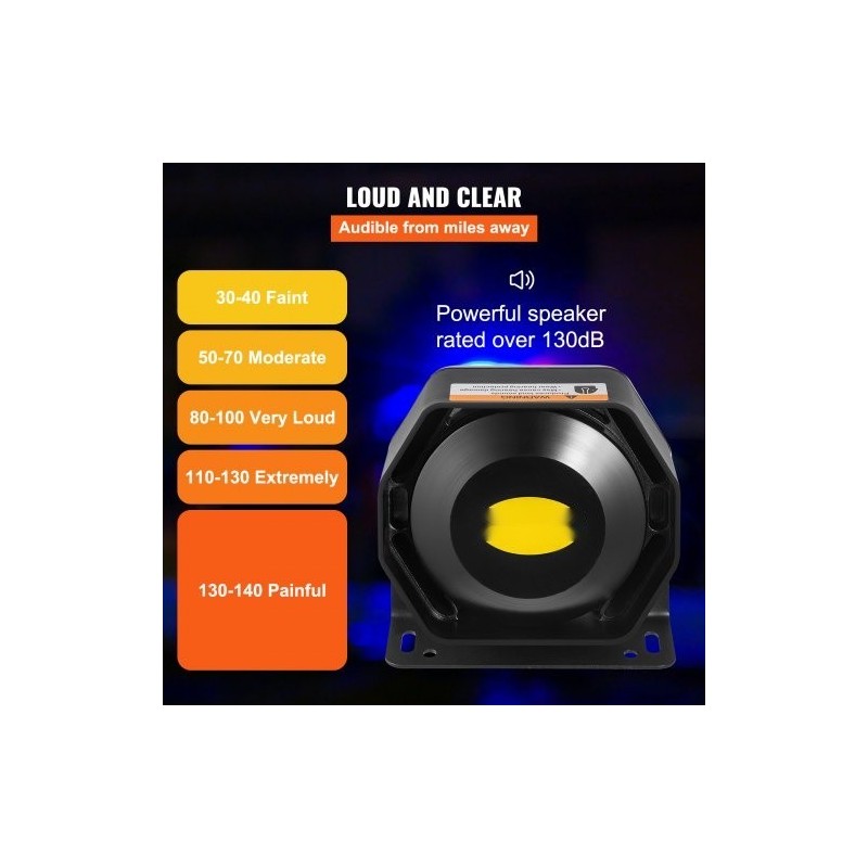 Sireenijärjestelmä ajoneuvoon 400W 2 torvea 8 äänitilaa 12V